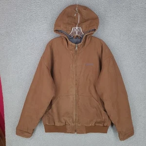 Chaqueta Pacific Trail Para Hombres XL Lona Con Capucha Acolchada Forrada Marrón Resistente Cremallera - Imagen 1 de 13