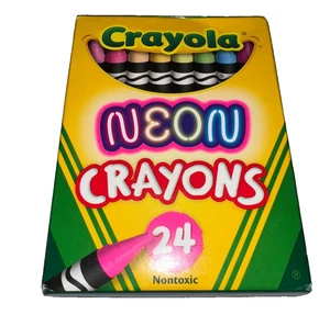 Crayola Neon Crayons 24 Crayons Nontoxic - Picture 1 of 7