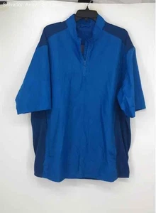 Adidas Mens Blue Short Sleeve 1/4 Zip Collared Windbreaker Jacket No Size - Picture 1 of 6