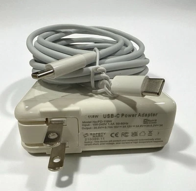 138W USB-C Mac Book Pro Charger Block 6Foot Charging for Apple MacBook iPhone 16 - Image 1 of 3