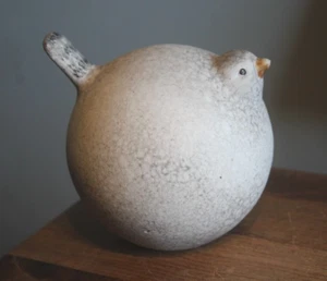 Grosser Vogel, weiß, Terracotta, Ø16x15cm H14cm,Vogel zum Aufstecken, Dekovogel - Bild 1 von 4