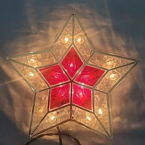 Christmas Star Tree Topper Trim A Home 15 Light Red Center No Tree Cone Working - Picture 1 of 6