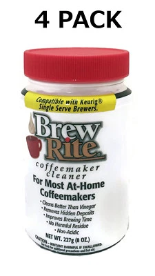 (4) Brew Rite Coffee Maker Cleaner for Espresso Machines and Drip Coffeemakers