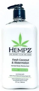 1 Count Hempz 17 Oz Fresh Coconut & Watermelon Hemp Seed Oil Body Moisturizer  - Picture 1 of 2