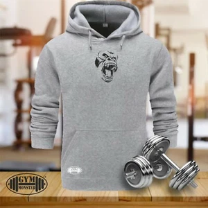 Gorilla Rugido Sudadera con Capucha Gimnasio Ropa Culturismo Entrenamiento Ejercicio Hombres Top - Imagen 1 de 6
