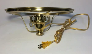 Nueva galería eléctrica de latón #2 con soporte de pantalla de latón con zócalo de 10" y cable dorado - Imagen 1 de 4