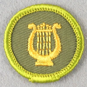MUSIC 1961-1968 Type F Rolled Edge Khaki Twill Merit Badge - Picture 1 of 1