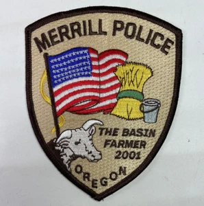 Merrill Police Oregon OR The Basin Farmer 2001 Patch B10 - Bild 1 von 2