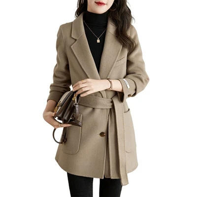 Nuevo abrigo de lana para mujer, suelto, de moda, chaqueta de cachemir de alta gama Foto 1 de 4