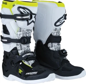 Moose Offroad Youth Tech 7S Boots Black/White Size 6 0215024-125-6 - Picture 1 of 4