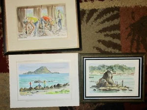3 Small Original Nan Mercer Watercolors New Zealand Artist - Picture 1 of 12