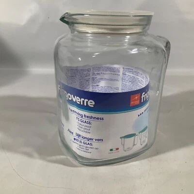 Bormioli Rocco Frigoverre 67.75 oz. Glass Pitcher with Hermetic Lid New NOS - Image 1 of 4