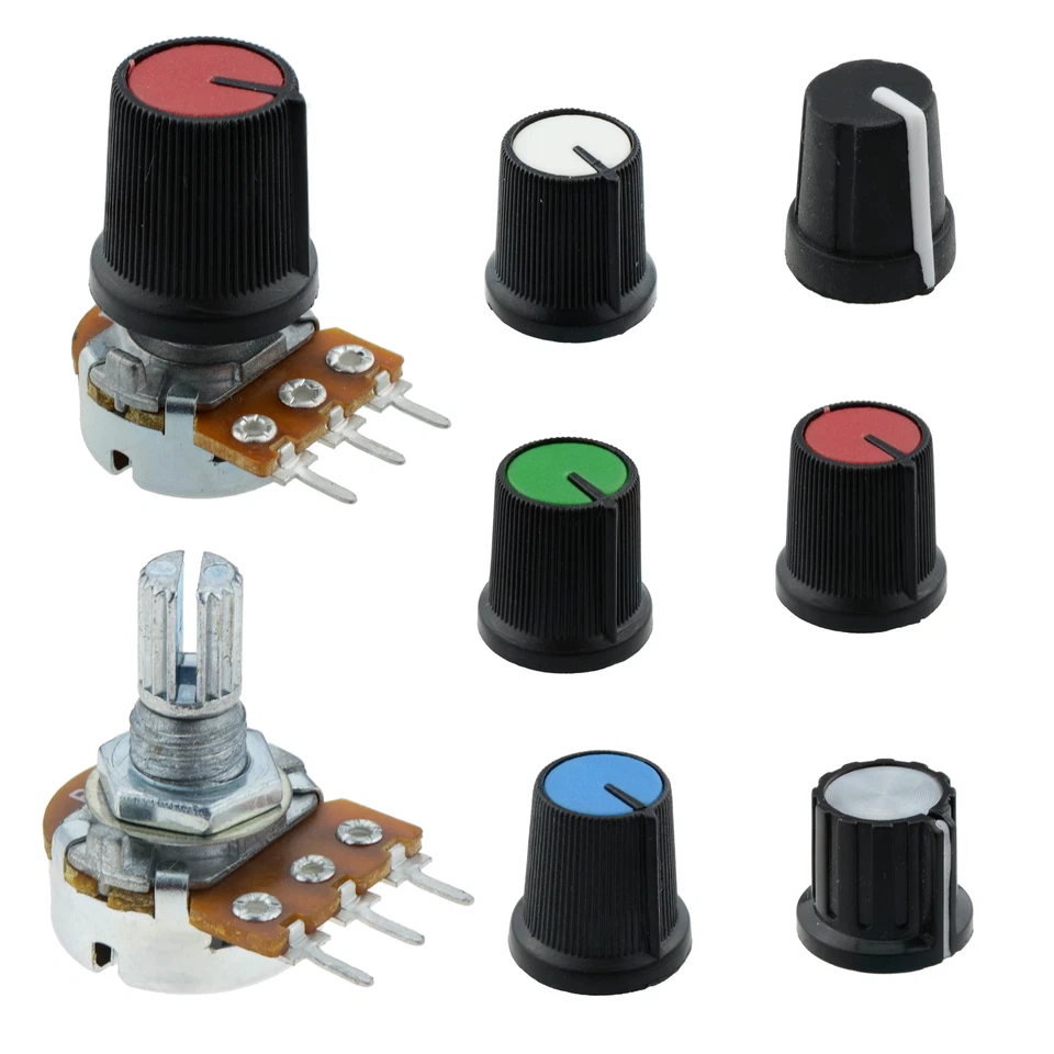 Range of Potentiometers Pots with Knob Mono Linear / Logarithmic  - Image 1 of 1