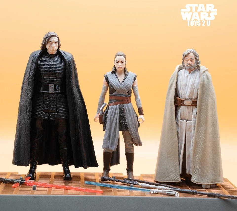 STAR WARS FIGURE 2017 THE LAST JEDI LUKE SKYWALKER REY KYLO REN LOT X3 - Image 1 of 1