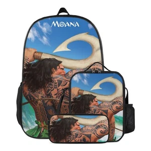 Moana Anime print backpack kids school lunch bag pencil case - Picture 1 of 8