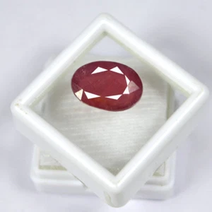 PIEDRA PRECIOSA SUELTA FORMA OVALADA RUBÍ ROJO CERTIFICADO NATURAL 9,70 CT - Imagen 1 de 4