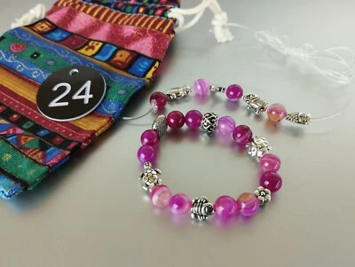 Mädchen Armband 8mm Rosa Perlen  - Bild 1 von 2