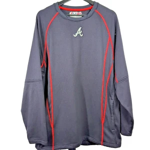 Pullover Majestic Atlanta Braves azul con bolsillos para hombre talla grande MLB - Imagen 1 de 11