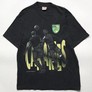 Norwich City Nutmeg Mills T Shirt Size Large Vintage 90’s Football Tee Black  - Picture 1 of 6