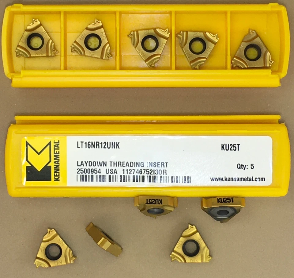 5 pc  KENNAMETAL  LT 16NR 12 UNK Carbide Threading Inserts; KU25T🎯Machinist - Image 1 of 1