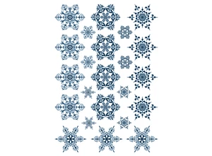 23 calcomanías de vidrio fundido azul copos de nieve - Imagen 1 de 1