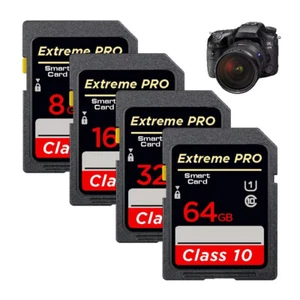 Carte mémoire SD 16 Go 32 Go 64 Go 128 Go 256 Go classe 10 pour appareil photo numérique caméscope - Photo 1 sur 25