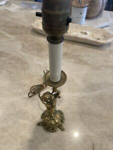 Vintage  Levitron Brass Cupid Lamp Baroque Cherub Light