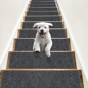 RIOLAND Non-Slip Stair Treads Carpet Indoor 14 Pack Stair Rugs for Wooden Steps - Picture 1 of 6