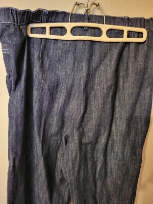 Tan Jay Talla 12 Tobillo Cambray Denim Pantalones Botón Cremallera Elástico Espalda 32W 27 Insea Foto 1 de 4