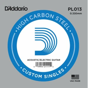 D'Addario PL013 Plain Steel Guitar Single String, .013 , 1single - Picture 1 of 3