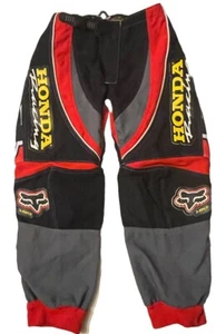 Vintage Schoeller HONDA FOX RACING Dirtbike Pants W8 26-27” Waist Motocross RED - Picture 1 of 9