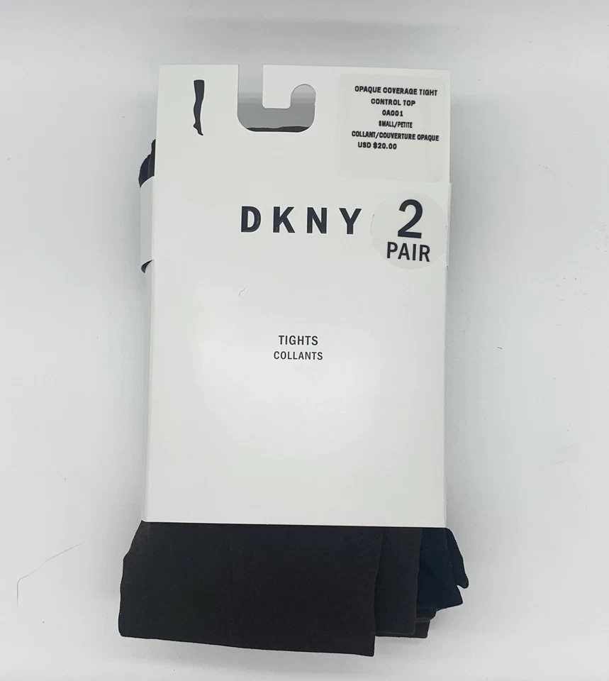 DKNY Opaque Control Top Tights 2-Pack, Small, Brown/Black - Image 1 of 1