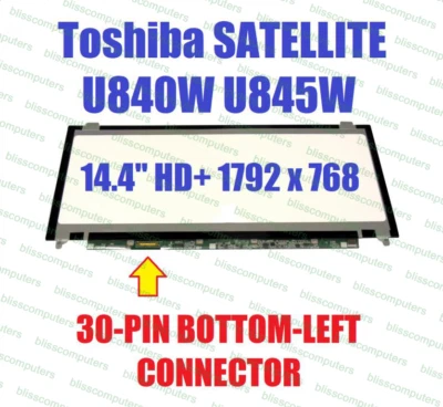 PORTATIL LCD Pantalla TOSHIBA SATELLITE U845W-S410 14.4" LED Inferior Izquierda HD+ Foto 1 de 2
