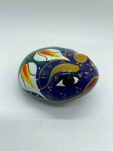 Vintage Taxco mexikanische handbemalte glasierte Terrakotta Frosch Figur - Bild 1 von 7