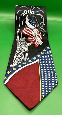 Corbatas 3rd Millennium Y2K 2000 Estatua de la Libertad para hombre EE. UU. USADAS EN EXCELENTE ESTADO Foto 1 de 4