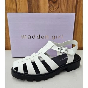 Madden Girl Mnessa White Girls' Fisherman Sandals Size 5 - Picture 1 of 10