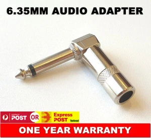 2x Right Angle Gold Plated Audio Jack Plug 6.35mm AUX DIY Connector High Quality - Picture 1 of 4