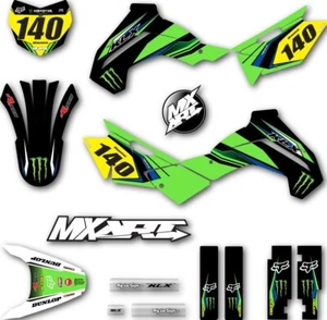 Custom sticker Kit to Fit Kawasaki KLX 140 2019 - 2023 Surge style decals - Bild 1 von 8