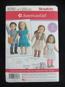 Simplicity 8282 for 18" American Girl Doll Clothes Sewing Pattern ~ Uncut (2) - Picture 1 of 2