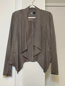 KUT From The Kloth Open Front Faux Suede Beige Jacket Size Large - Picture 1 of 7