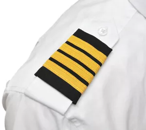 Pilot Epaulets Four Bar Captain Gold Nylon on Black - Bild 1 von 1