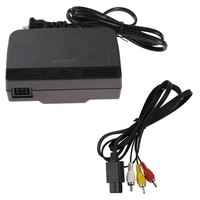 AC Power Adapter + Audio Video AV Cable Cord Wire COMBO for Nintendo 64 System