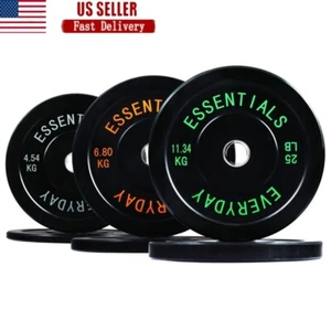 Set piastre paraurti 10 libbre 15 libbre 25 libbre piastre in gomma sollevamento pesi sportivo fitness nuovo - Foto 1 di 6