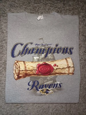 Camiseta De Colección Baltimore Ravens 2001 Y2k Campeones del Super Bowl Lee Sport GRANDE Foto 1 de 4
