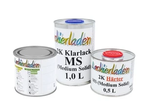 Autolack 2,0 Liter Set MS Renault 676 Noir Wunschfarbe Klarlack Härter spritzfer - Bild 1 von 5