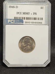 1946 D Jefferson Nickel Stempelglanz MS67 + FS - Bild 1 von 4