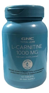 GNC Total Lean L-Carnitine 1000mg 60 Tablets Lean Muscles Exp. 03/2028 - Picture 1 of 5