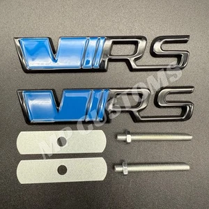 Skoda Front & Rear Gloss Black & Blue Badges Grille for Fabia Octavia Kodiaq VRS - Picture 1 of 7