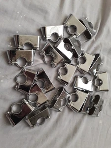 Hospital brackets pipe fittings x 22 chrome 15mm - Picture 1 of 4