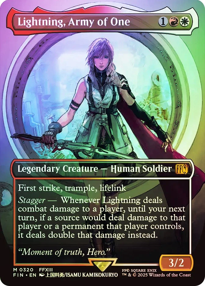 MTG FOIL Lightning, Army of One 320 Borderless  - FINAL FANTASY #320 - Image 1 of 1